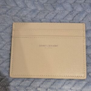 Saint Laurent Cream Leather Slim Card Case